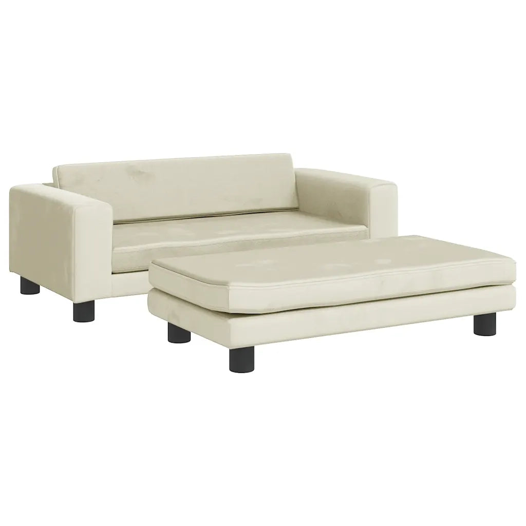 Lettino per Cani con Estensione Crema 100x50x30 cm in Vellutocod mxl 119188