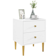 Comodino con 2 cassetti ¨C Xylo ¨C bianco metallo 40x35x50 cm