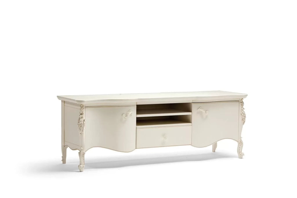 Parete attrezzatain legno 2 vetrine e 1 base in legno avorio - Mobili 2G