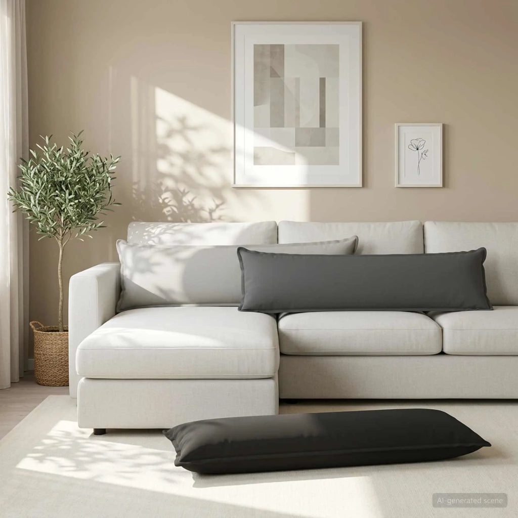 Federa 2 pcs HOUTEN Grigio 40 x 145 cm Poliestere 917287