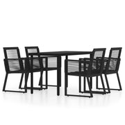 Set da pranzo da giardino nero da 5 pezzi 02_0013886