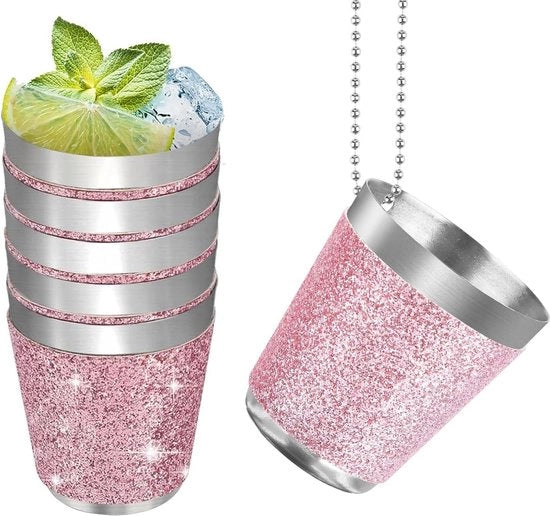 Decorazioni metalliche da appendere - 6 pezzi - 30 ml - Borsette rosse con catena - Feste di San Valentino - Carnevale