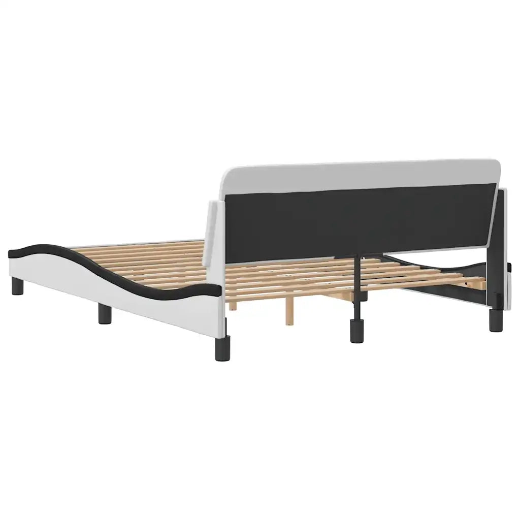 Giroletto-Struttura Letto Dover Nero e Bianco 120x200 cm in Similpelle 114326