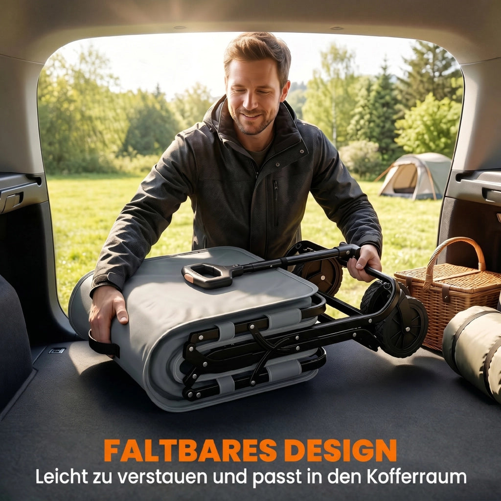 Carrello da Giardino Pieghevole con Telone ¨C Zephmum ¨C 120 kg 160 L Grigio Scuro