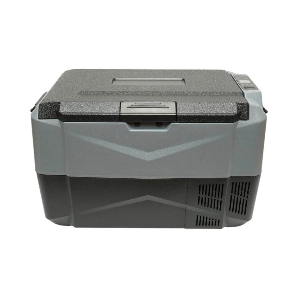 Frigorifero per auto 35L con compressore 12V-24V-220V, 60W, display LCD, doppia zona di raffreddamento, USB 630x390x390mm