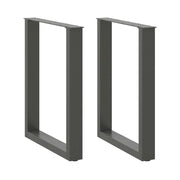 Set di 2 gambe per tavolo da pranzo a forma di U 70 x 72-73 cm con piedini regolabili design moderno in acciaio antracite 02_0057426
