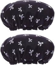 Set di 2 Douchemuti Waterresistenti - Douchemuti Reutilizzabili - Douchemuti Elastici - Douchemuti Carini - Copertura per Capelli con Tessuto Satinato + EVA