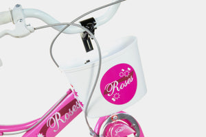 SCH ROSES 16", bicicletta per bambini, adatta ad etÃ  tra i 5 e i 7 anni, per altezza tra 105 e 135 cm, con cestino, c