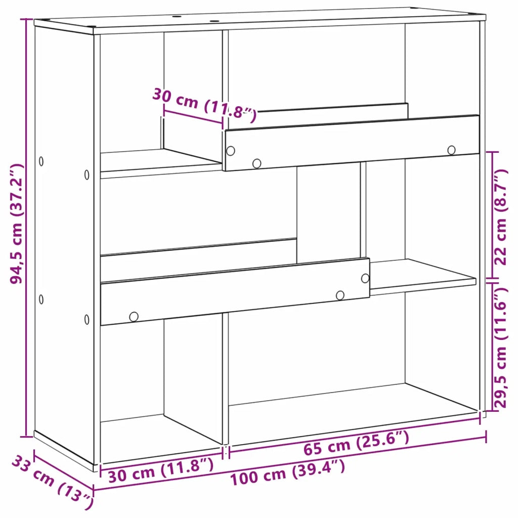 Scaffale per Libri Rovere Nero 100 x 33 x 94,5 cm 3423357