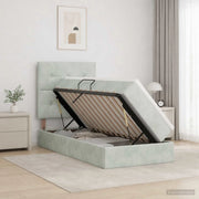 Letto con contenitore e materasso Grigio Chiaro 90 x 190 cm 3459657