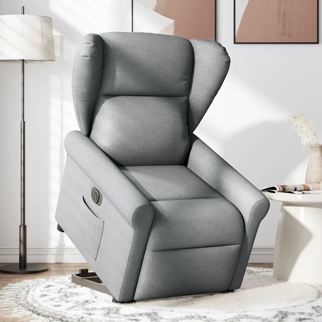 Poltrona Reclinante Alzapersona Elettrica Grigio Chiaro Tessuto 3303394