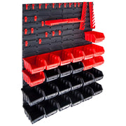 Kit contenitore portaoggetti e pannello da parete da 29 pezzi rosso e nero 02_0003847