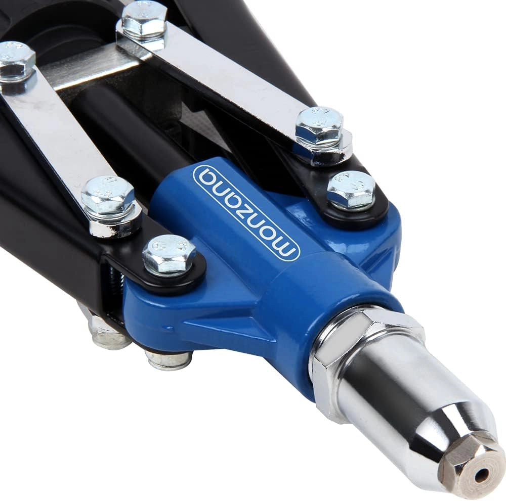 Deuba Set Pinza Rivettatrice 5 Mandrini 75 Dadi 3,2-6,4 mm Contenitore di Raccolta Manici Lunghi Ergonomici