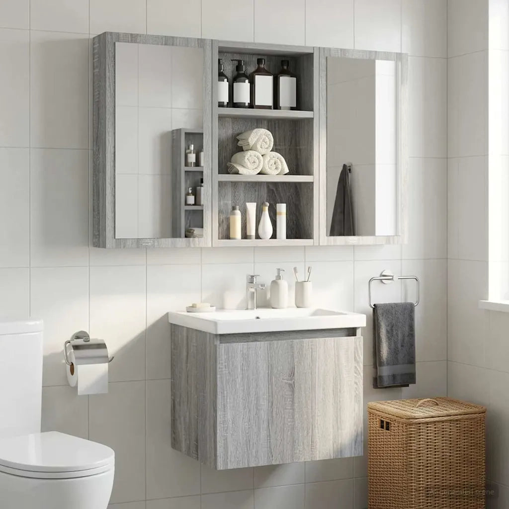 Armadio da bagno a muro Sonoma grigia 30 x 10 x 50 cm 889316