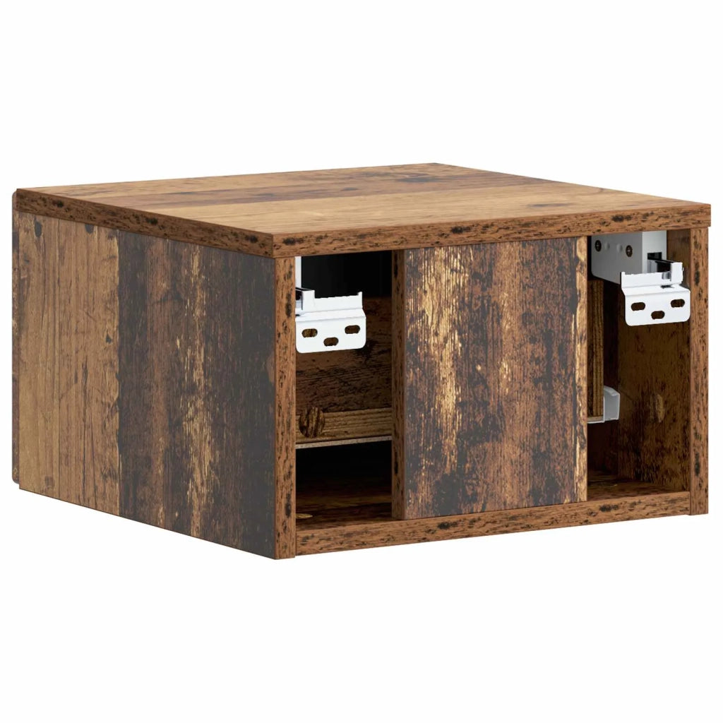 Mobiletto da notte a muro Legno antico 34,5 x 33 x 20 cm 898951