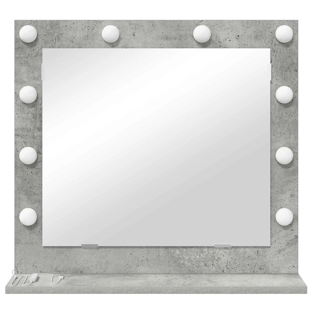 Specchio da Vanità Rettangolare Grigio cemento 60 x 55 x 18 cm 868288