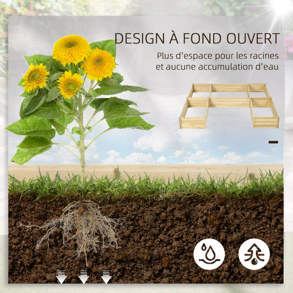 5 Pezzi Bacche Giardino Modulari Legno ¨C zephmum ¨C Naturale 230x230x28 cm