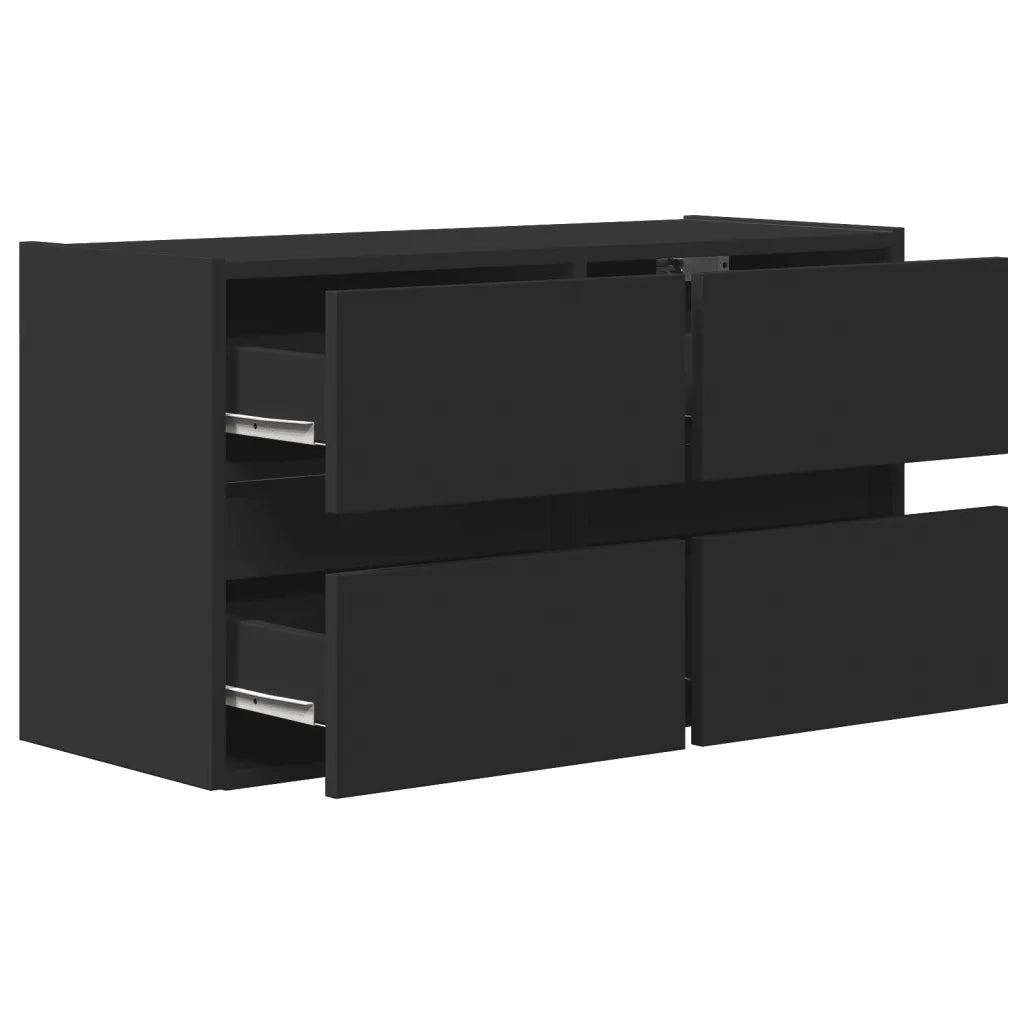 Mobile TV a Parete con Luci LED Nero 80x31x45 cm 852286
