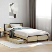 Struttura letto con testata con ruota Rovere Sonoma 80 x 200 cm 3429693