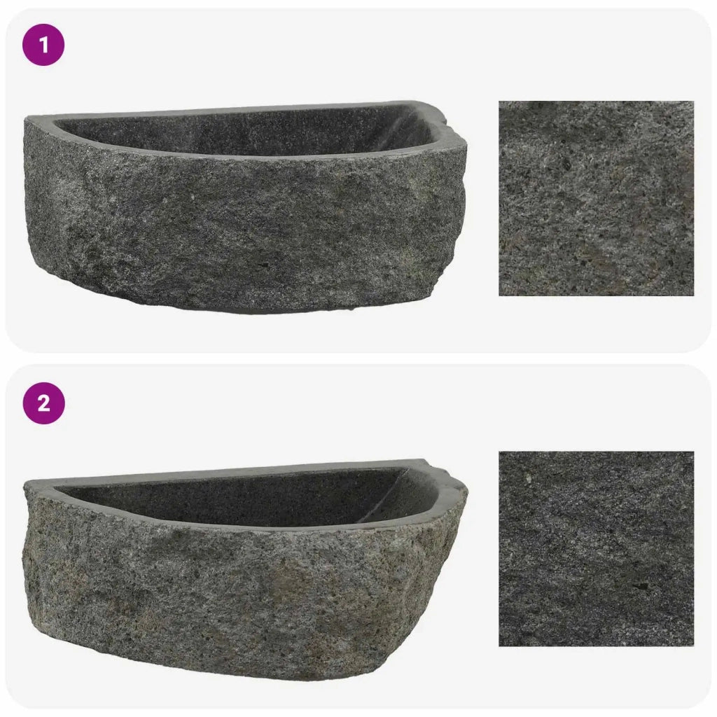 Lavabo a parete Grigio 45 x 35 x 15 cm Pietra fiume 4103952