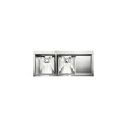CM 012847.S3.01.2033 GLAMOUR MIX Lavello da Incasso 2 Vasche a Sinistra con Gocciolatoio Acciaio Inox Satinato (116x50x23 cm) colore Inox