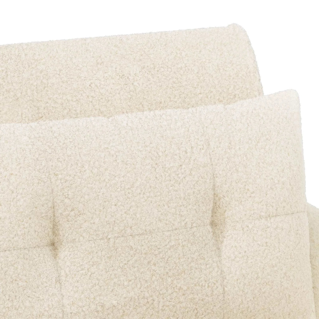Loveseat con bottoni imbottiti Crema 117 x 67 x 77 cm Bouclé 42041823