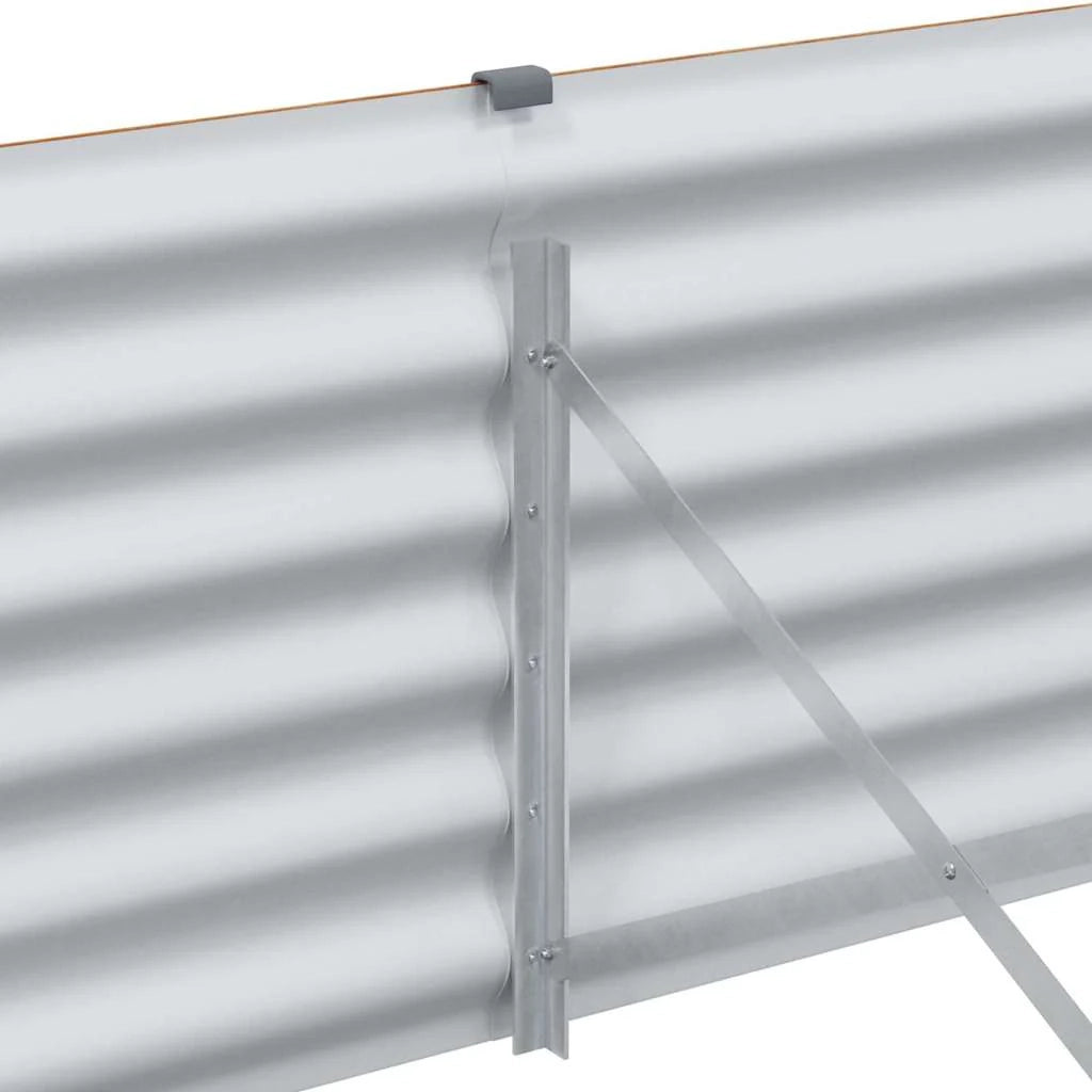 Fioriera quadrata rialzata 98 ​​x 100 x 36 cm design industriale moderno per esterni acciaio zincato marrone chiaro 02_0059045