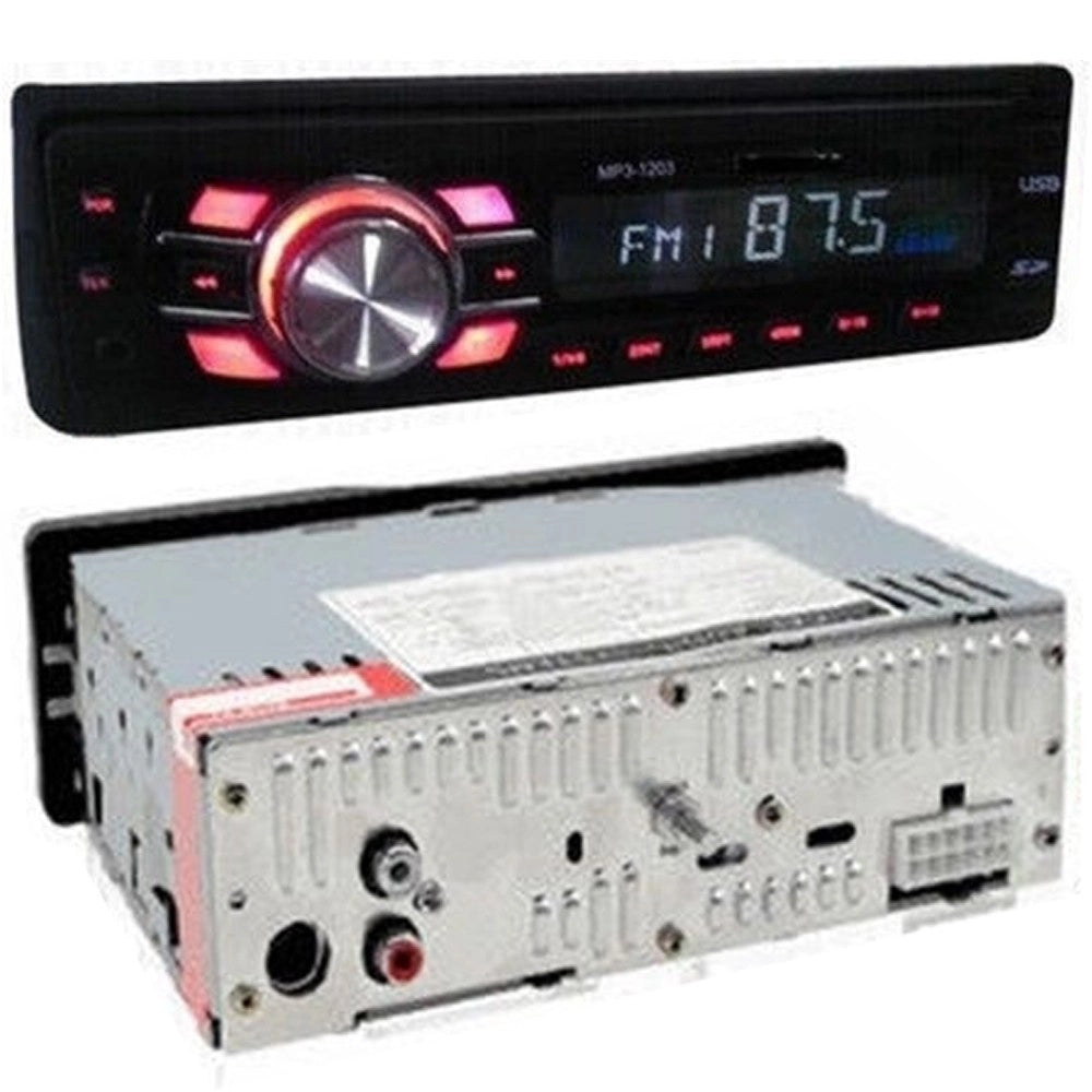 Trade Shop - Autoradio Stereo Per Auto Lettore Mp3 Usb Sd Aux Con Frontalino Estraibile 1203 -