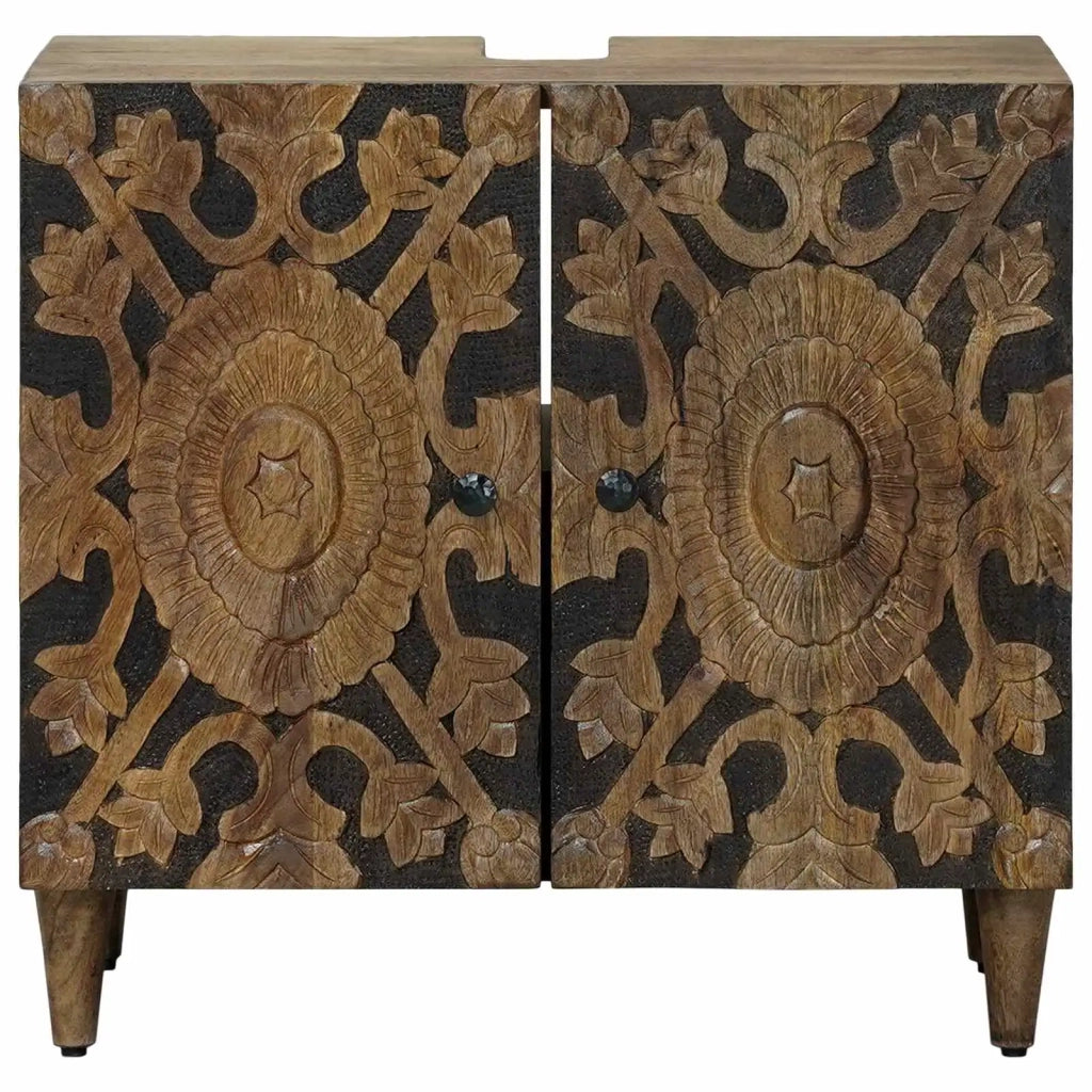 Armadio per Lavabo da Bagno con porta Marrone 62 x 33 x 58 cm