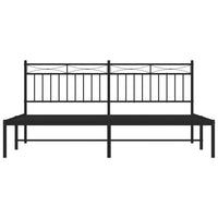 Giroletto con Testiera in Metallo Nero 180x200 cm 373695