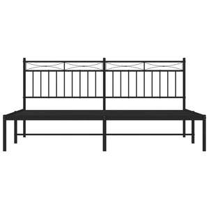 Giroletto con Testiera in Metallo Nero 180x200 cm 373695