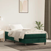 Giroletto a Molle con Materasso Verde Scuro 120x200 cm Vellutocod mxl 75905