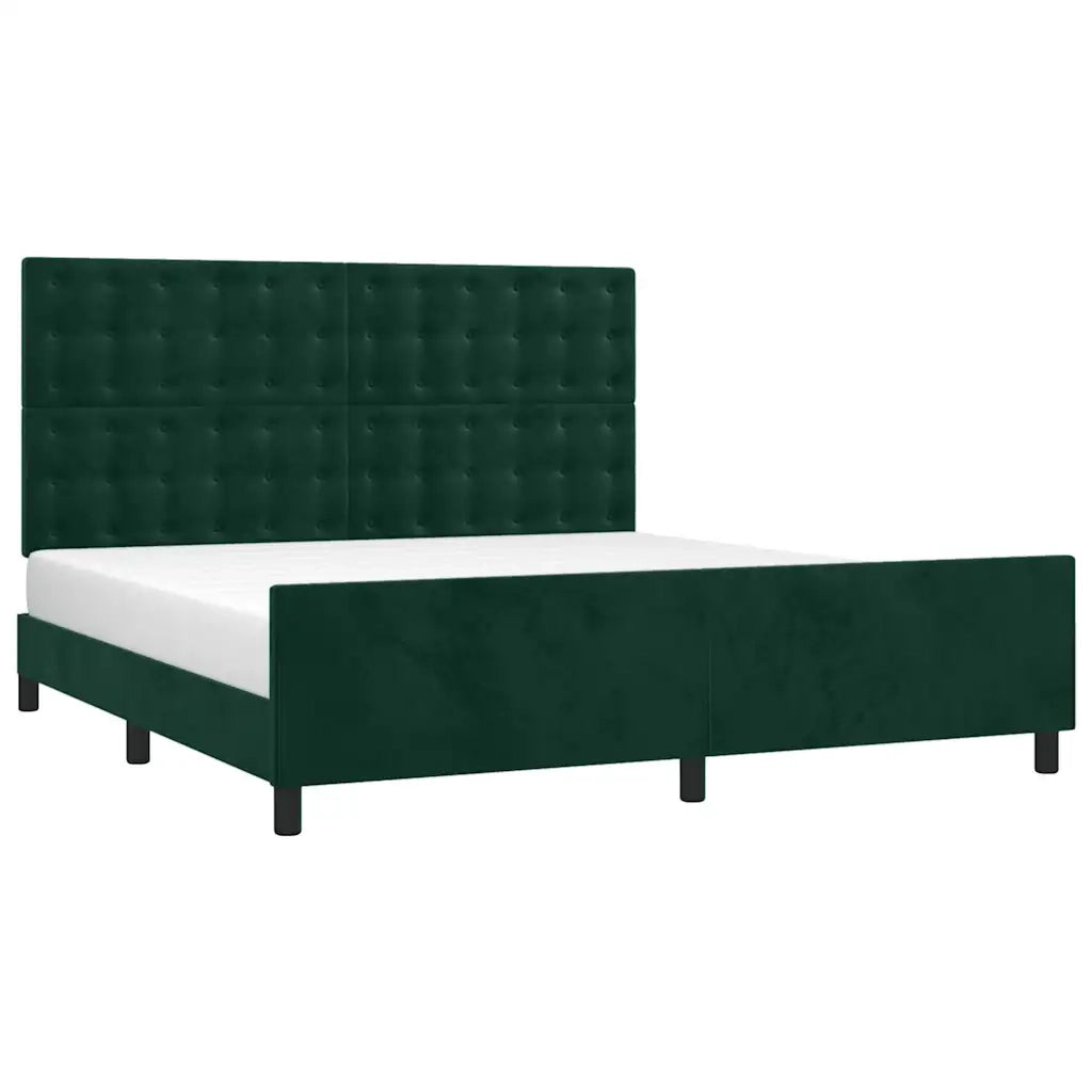 Giroletto con Testiera Verde Scuro 180x200 cm in Vellutocod mxl 121911