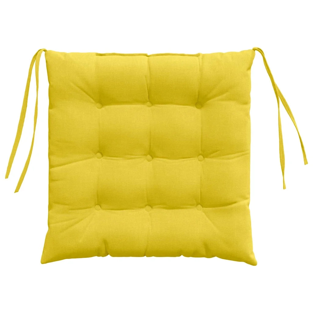 Cuscini per Seduta 4 pcs Giallo Chiaro 40 x 40 x 6 cm Tessuto 42015155