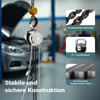 Paranco a catena manuale V21-2, capacità di carico 2 t, altezza di sollevamento 5 m, leggero e compatto, per impieghi gravosi