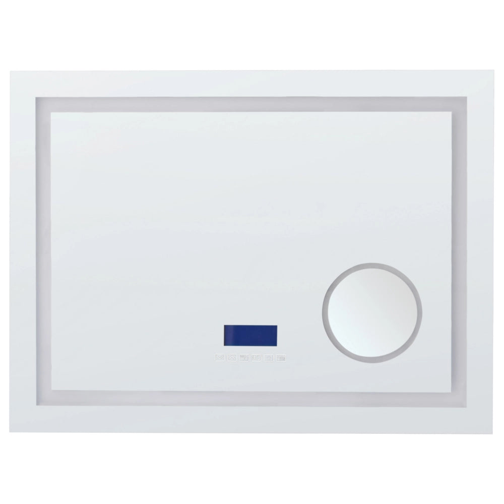 Specchio da bagno illuminato a LED rettangolare 60 x 80 cm Glamour con altoparlante Bluetooth Lente di ingrandimento