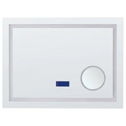 Specchio da bagno illuminato a LED rettangolare 60 x 80 cm Glamour con altoparlante Bluetooth Lente di ingrandimento