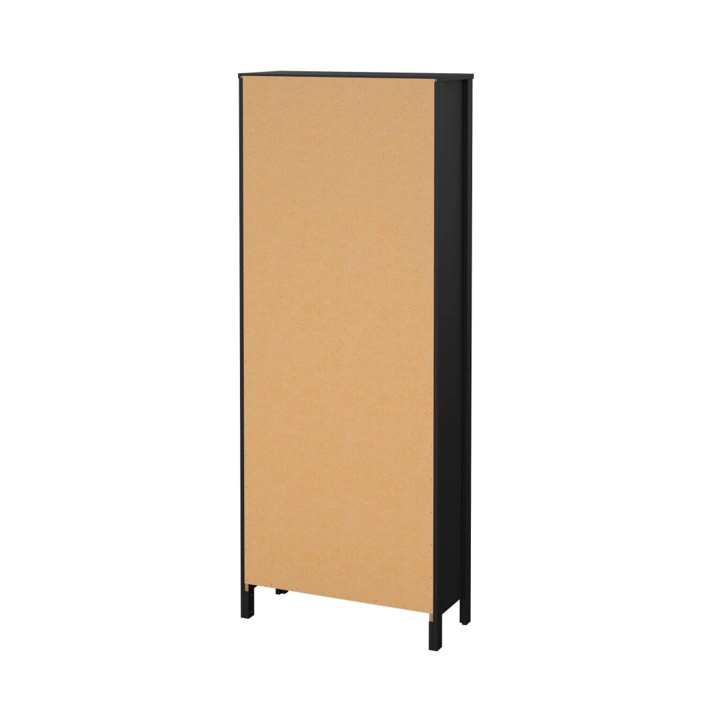 Libreria Sinlaku, Scaffale da ufficio, Mobile portalibri, Biblioteca, 78x33 h199 cm, Nero