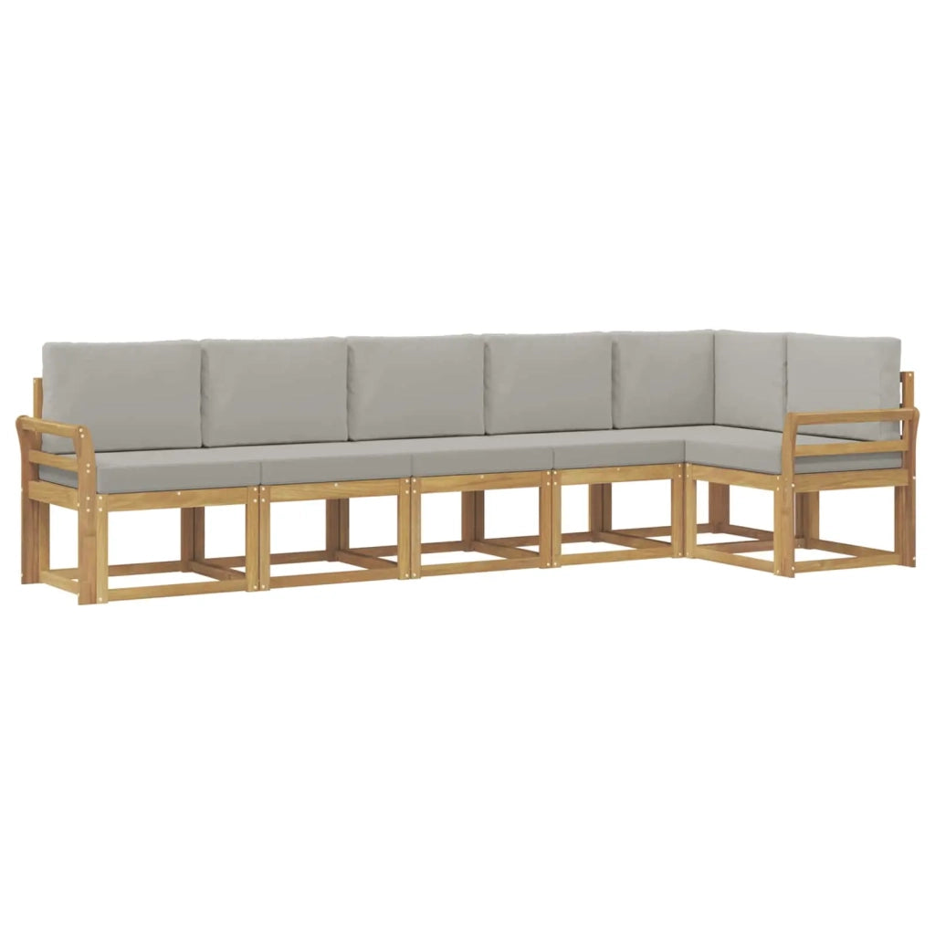 Set di divani da esterno 6 pcs Bianco e Grigio Chiaro 3387700