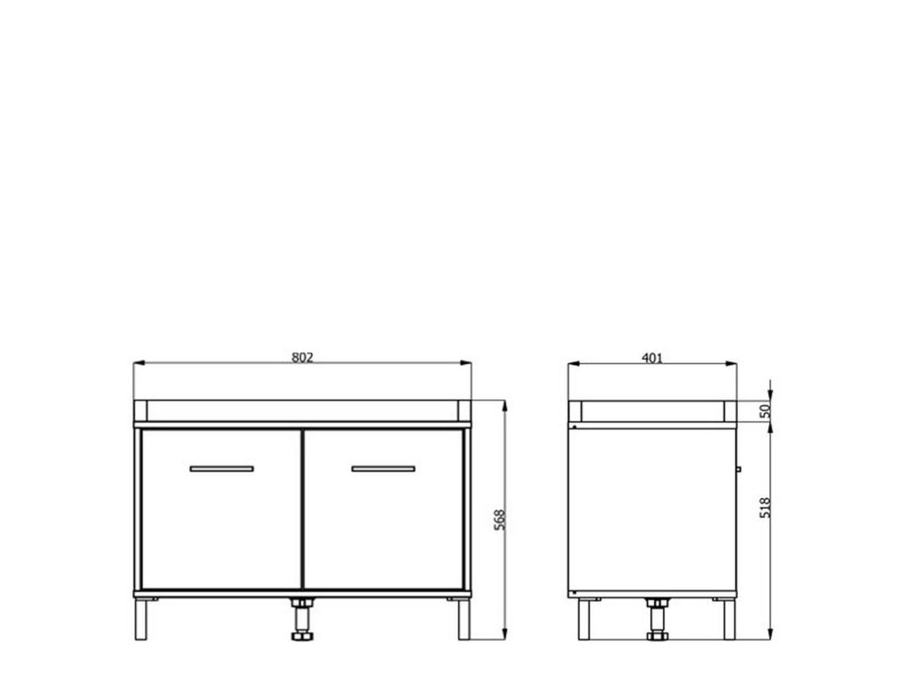 Marciana, Mobile da Ingresso un Ripiano, 80x40x57h cm Bianco Crema