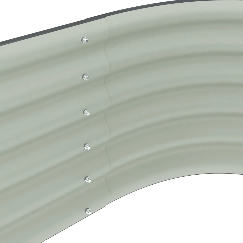 Letto Rialzato Giardino 240x80x44 cm in Acciaio Zincato Grigio 45528