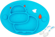 Piatti con compartimenti per bambini - Tavola per bambini con gomma antiscivolo e morsetti di succhione - Allenamento all'autoalimentazione