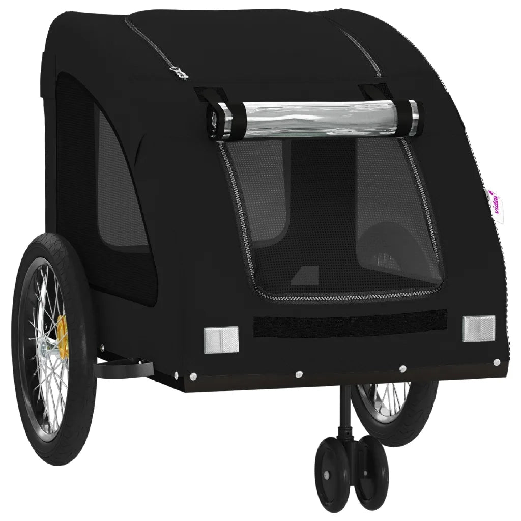 Rimorchio da Bici per Animali Nero Oxford e Ferro CFW6131512