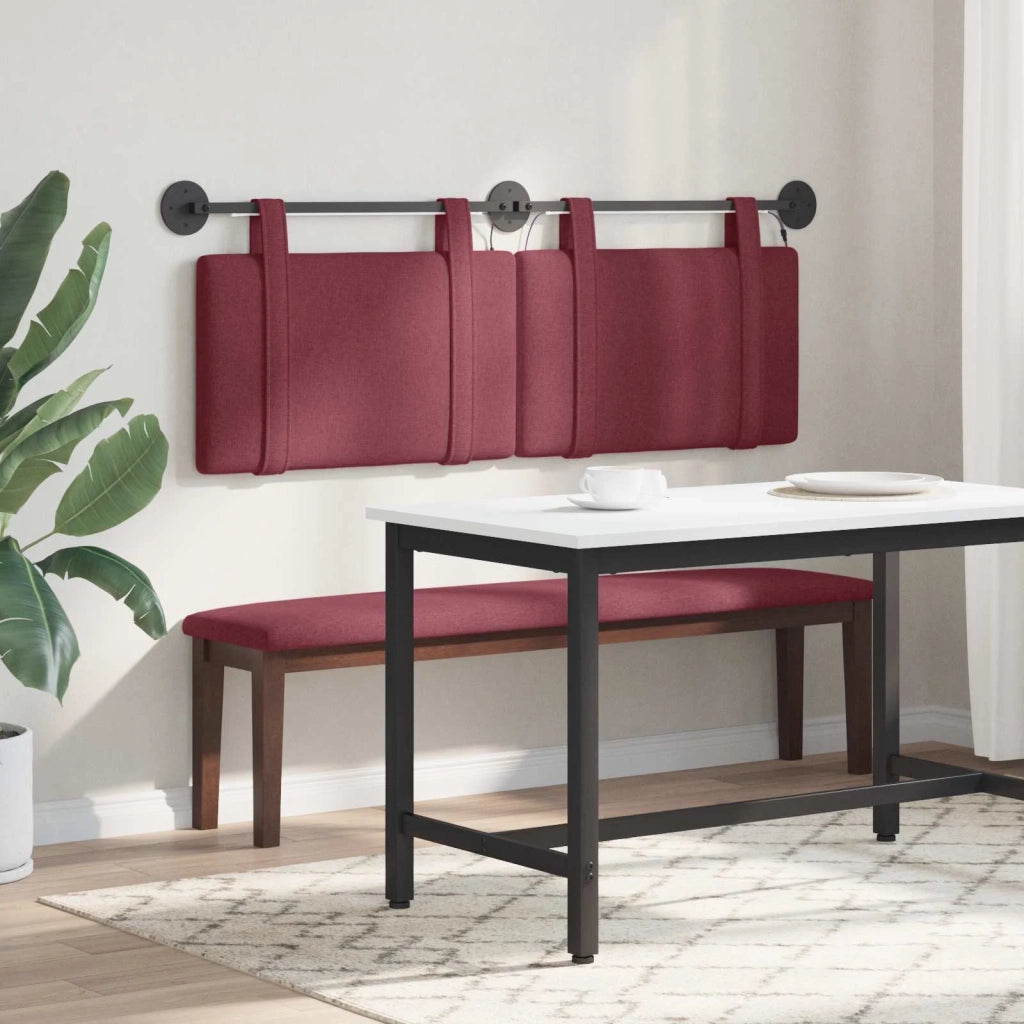 Testiera sospesa Con luce LED Rosso Vino Tessuto