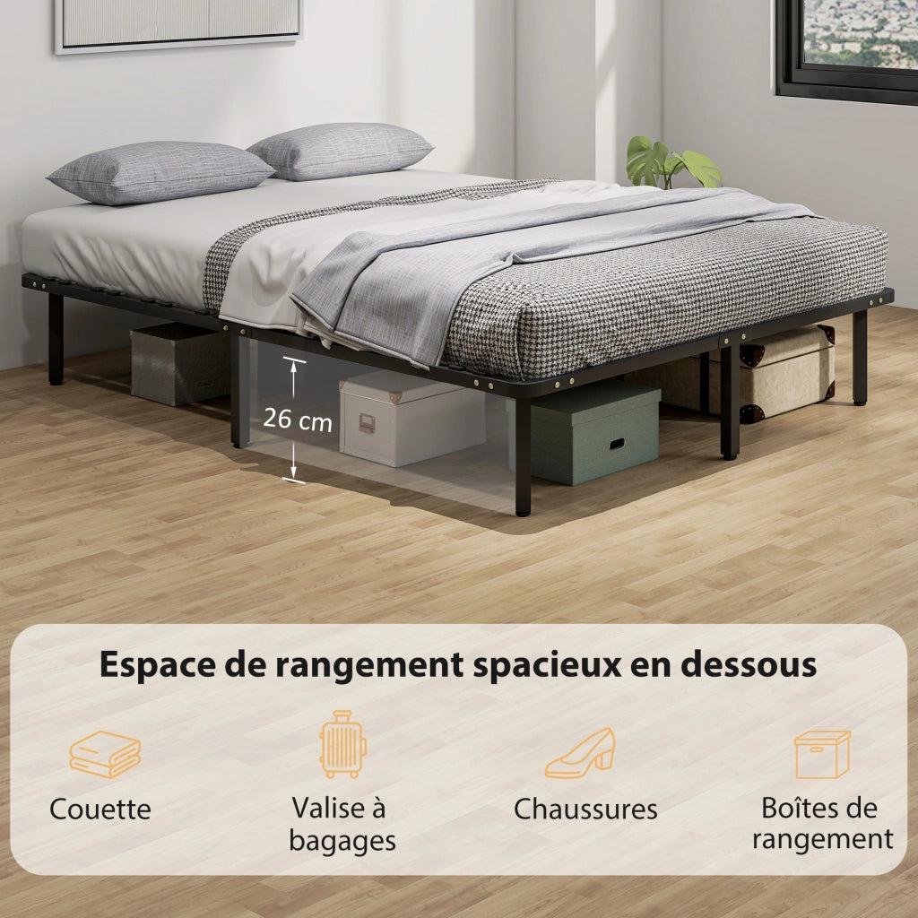 Letto Matrimoniale Contenitore con Testiera e Doghe in Legno Massello ¨C Minimal ¨C Nero 160x200