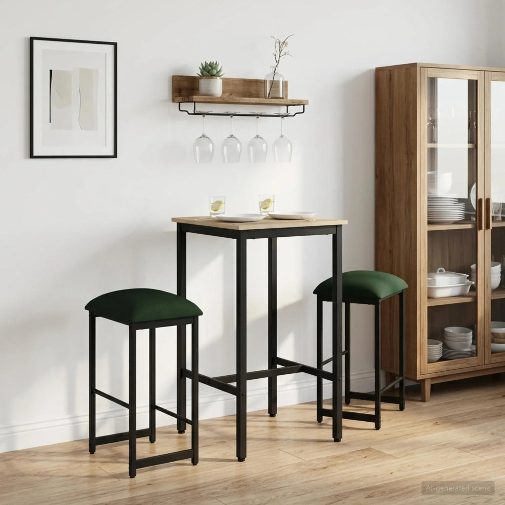 Sgabello da bar 2 pcs Verde Scuro 40 x 32 x 74 cm 8006224