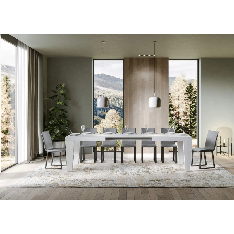 Tavolo allungabile 90x160/420 cm Spimbo - Bianco Frassino