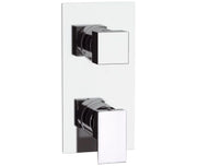 Rubinetto con piastra quadra per doccia con deviatore - serie skyline