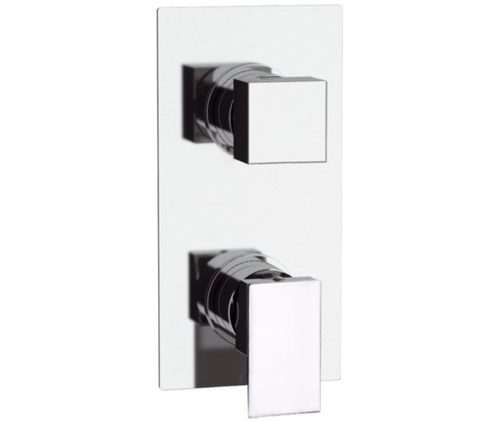 Rubinetto con piastra quadra per doccia con deviatore - serie skyline
