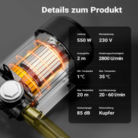 WilTec pompa autoadescante per trasferimento diesel gasolio 20 – 60 l/min 230 V 550 W